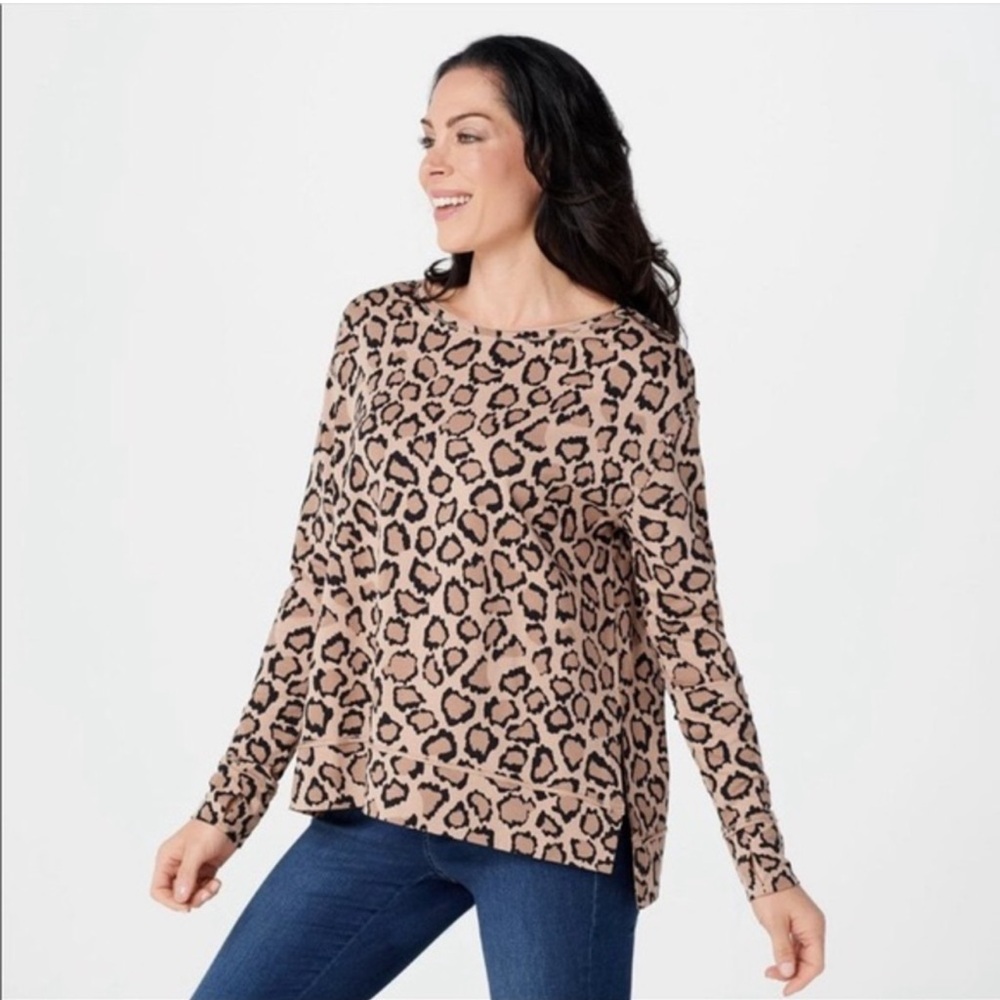 Rachel Hollis Leopard Print‎ Pullover Sweatshirt S